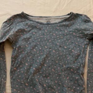 Carter's Teal Floral Long Sleeve Tee